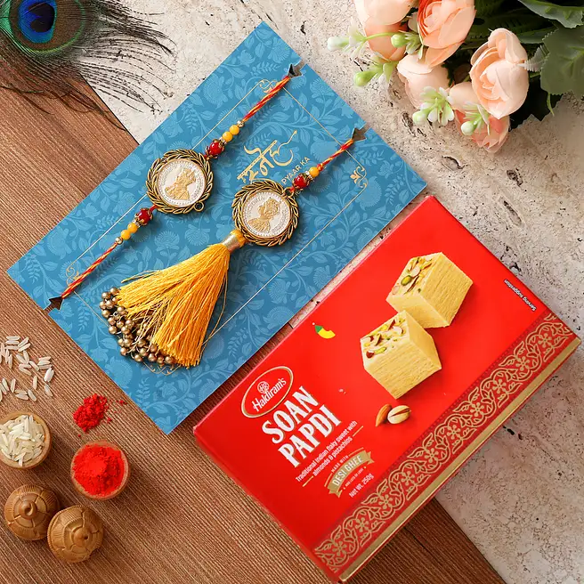 Silver Coin Premium Lumba Rakhi Set With Soan Papdi australia | Gift ...