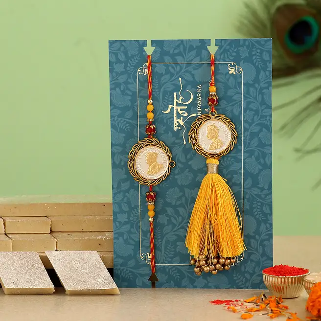 Silver Coin Premium Lumba Rakhi Set With Kaju Katli australia | Gift ...
