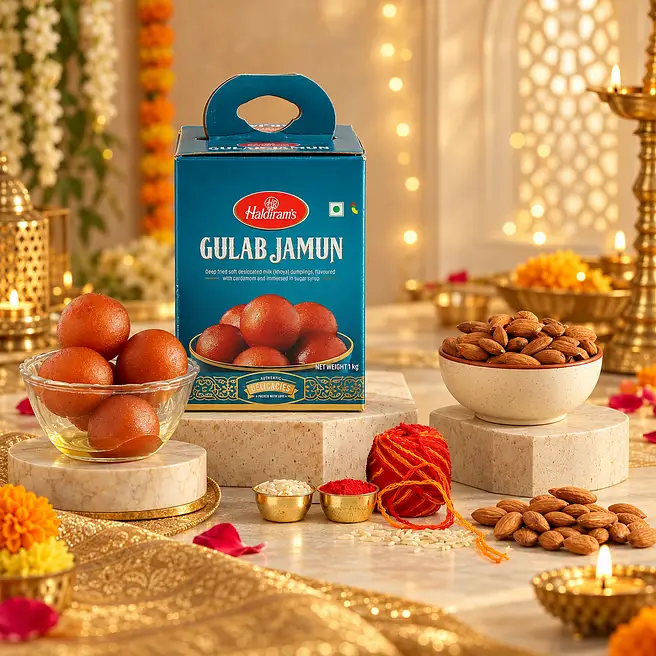 Bhai Dooj Wishes Gulab Jamun And Almonds Combo