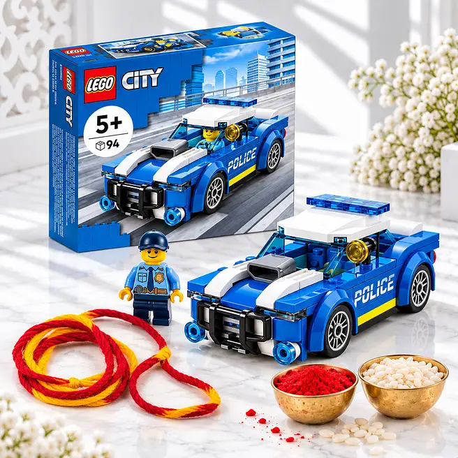 Bhai Dooj Gift with Police Car Building Set Lego