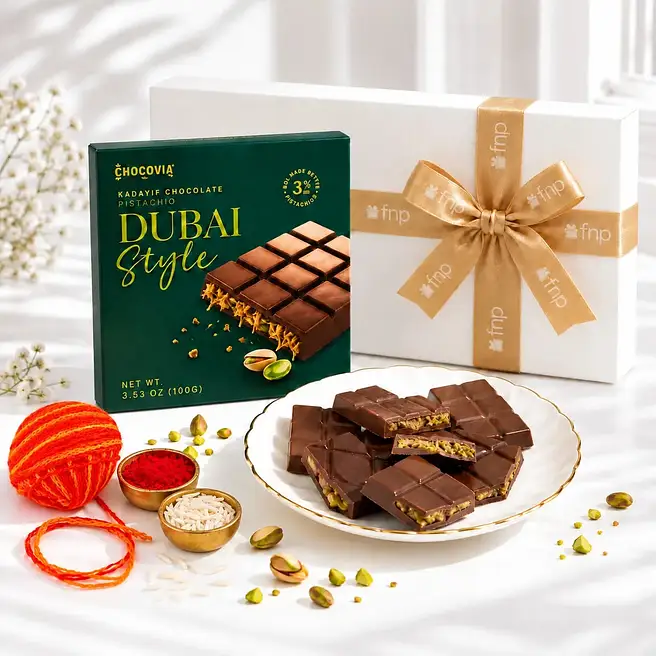 Bhai Dooj Chocolate Gift with Dubai Pistachio Bar