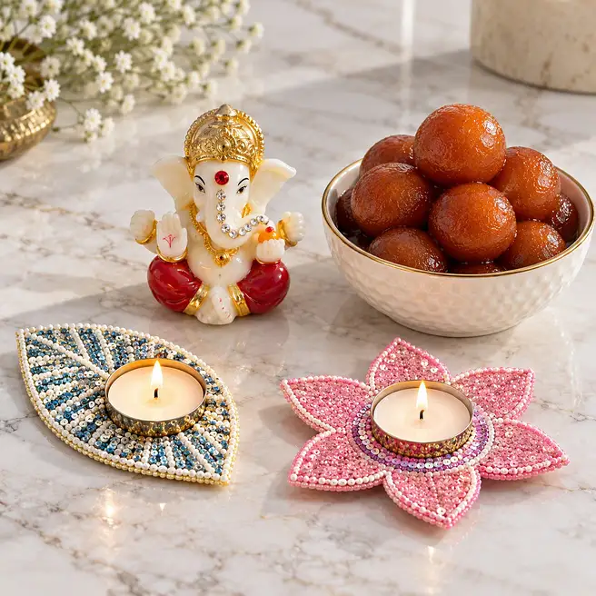 Diwali Lights and Festive Treats Gift Box