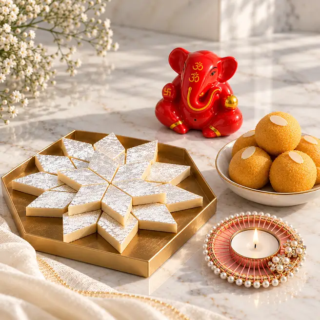 Diwali Sparkle Lights N Sweets Hamper
