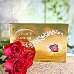 Eternal Love Red Roses Bunch And Lindt Chocolate