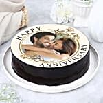Personalised Anniversary Chocolate Photo Cake Half Kg