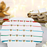 Understated Elegance Beads Rakhi Set N Kaju Katli Delight