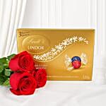 Eternal Love Red Roses Bunch And Lindt Chocolate