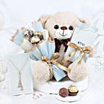 Valentine Cuddles Teddy N Chocolates Combo