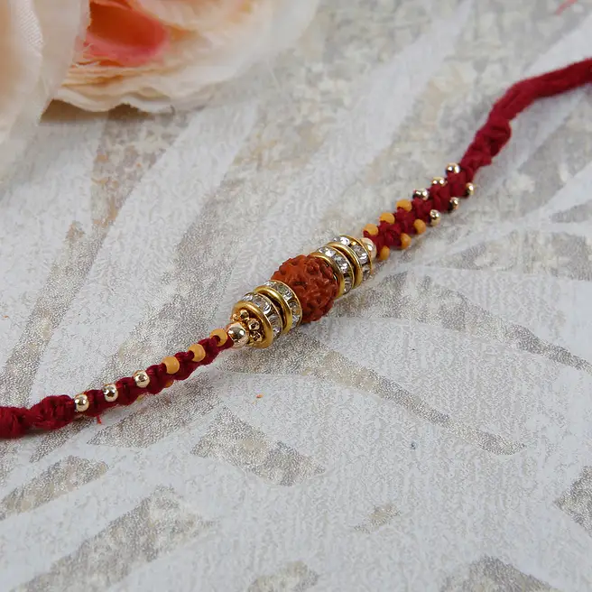 Rudraksh Diamond Rakhi france | Gift Rudraksh Diamond Rakhi- FNP