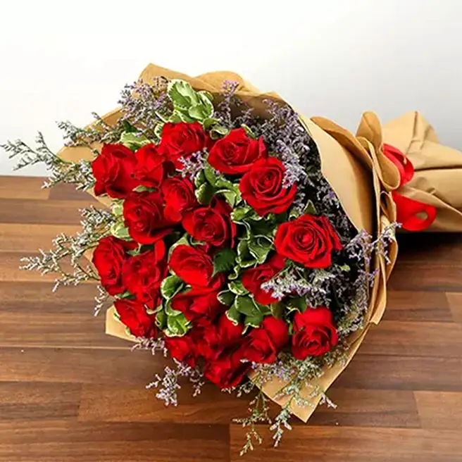 20 Count Roses 20 Red Roses Bunch indonesia | Gift 20 Red Roses Bunch- FNP