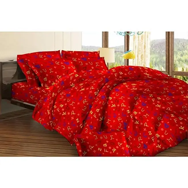 Buy/Send Bombay Dyeing Abstract Red Double Bed Sheet Online- FNP
