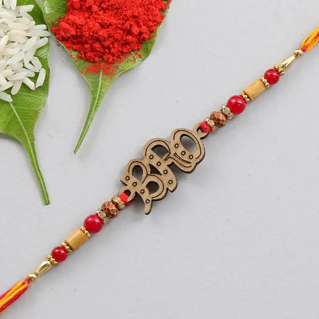 Buy/Send Beaded Wooden Bro Rakhi Online- FNP