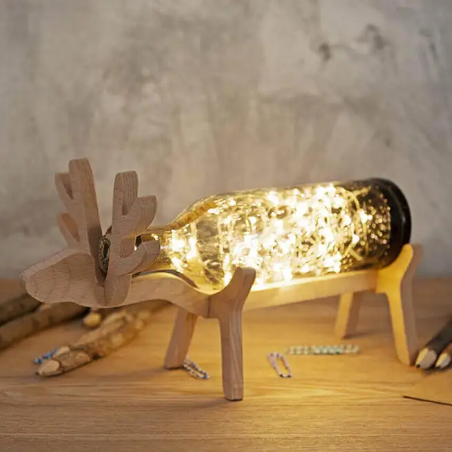 Buy/Send Black Reindeer Wooden Lamp Online- FNP
