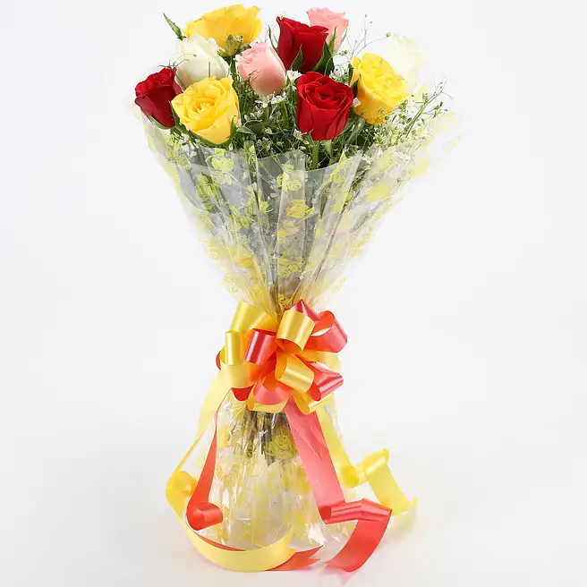 Multiple Roses Boquet Buy/Send Magical Multi Roses Bouquet Online- FNP