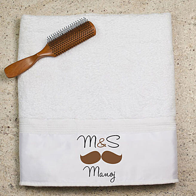 Buy/Send Personalised Bath Towel Set For Couple Online- FNP