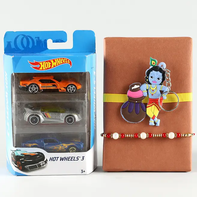 Buy/Send Hot Wheels 3 Cars & Rakhi Set Online- FNP