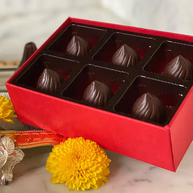 Modak Sweet Box Buy/Send Delicate Chocolate Modak Box- 70 gms Online- FNP