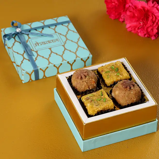 Buy/Send Festive Blue Gourmet Sweet Gift Box Online- FNP