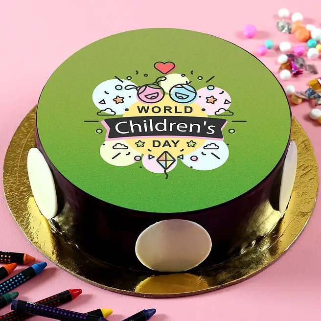 Buy/Send Joyful World Children's Day Chocolate Photo Cake Online- FNP