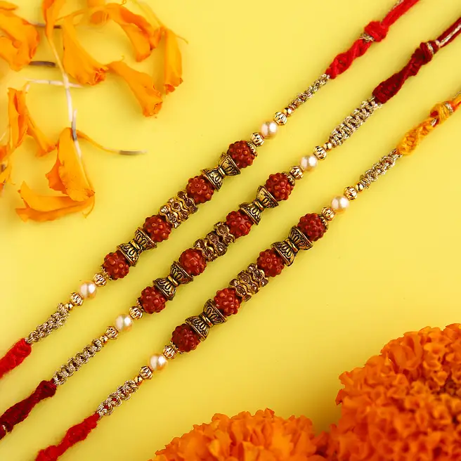 Buy/Send Set of 2 Blessed Rudraksha Rakhi Online- FNP
