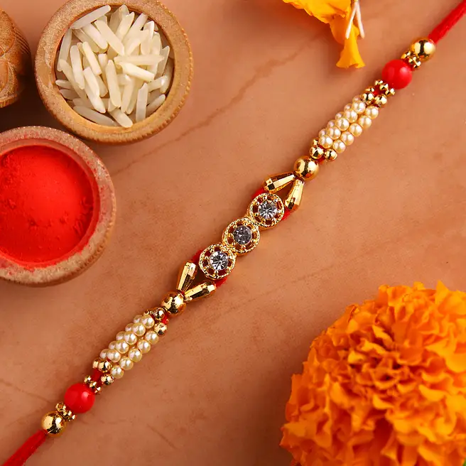 Buy/Send Traditional American Diamond Rakhi Online- FNP
