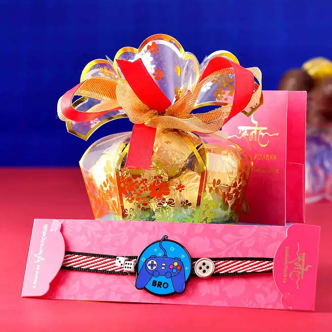 Buy/Send Gamer Bro Rakhi & Assorted Chocolate Box Online- FNP