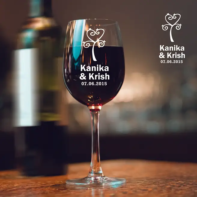 Personalised Couple Special Wine Glass Set of 2