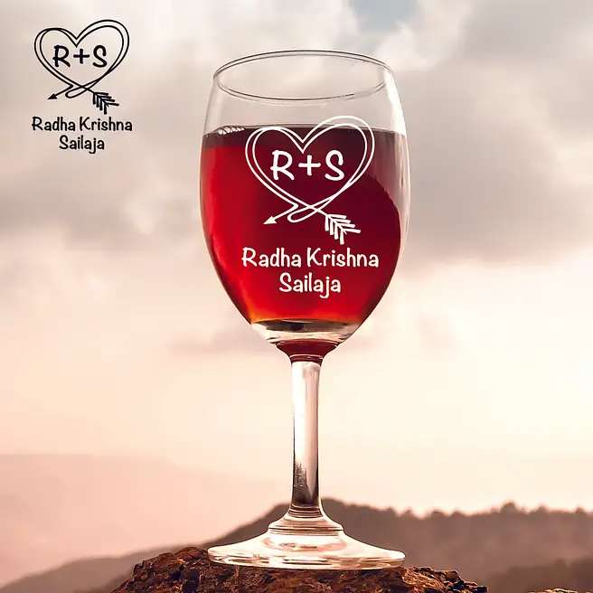 Personalised In-Love Wine Glass Set of 2