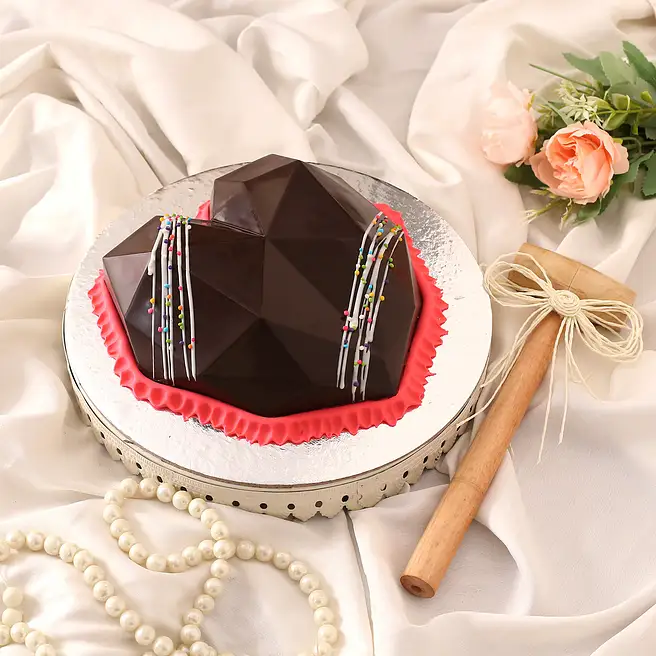 Gems Filled Heart Shaped Pinata Cake