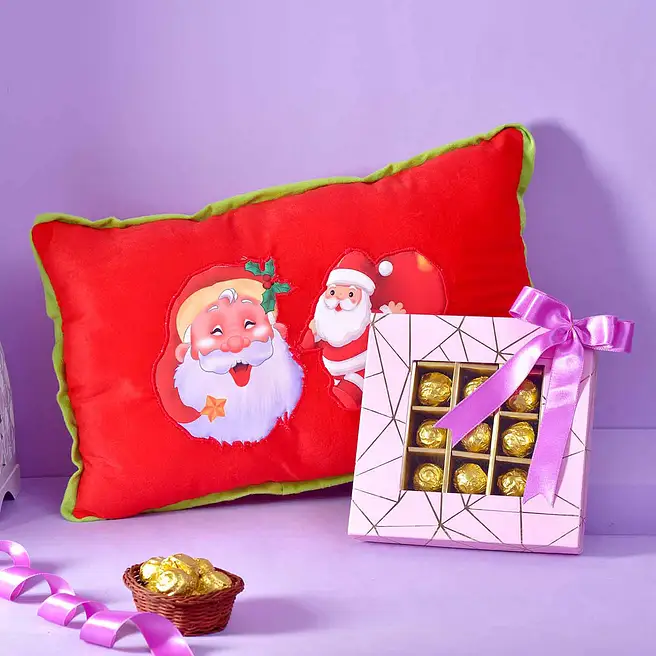 Buy/Send Santa Pillow & Chocolate Combo Online- FNP