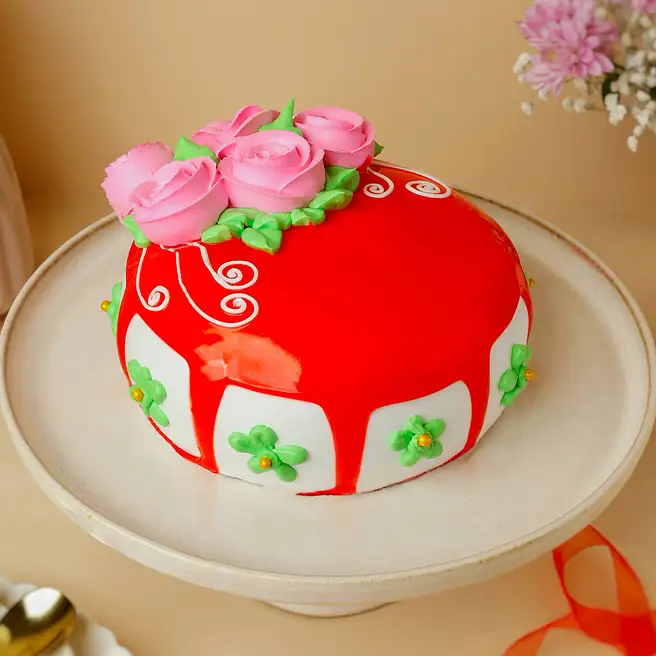 Roses On Top Chocolicious Cake