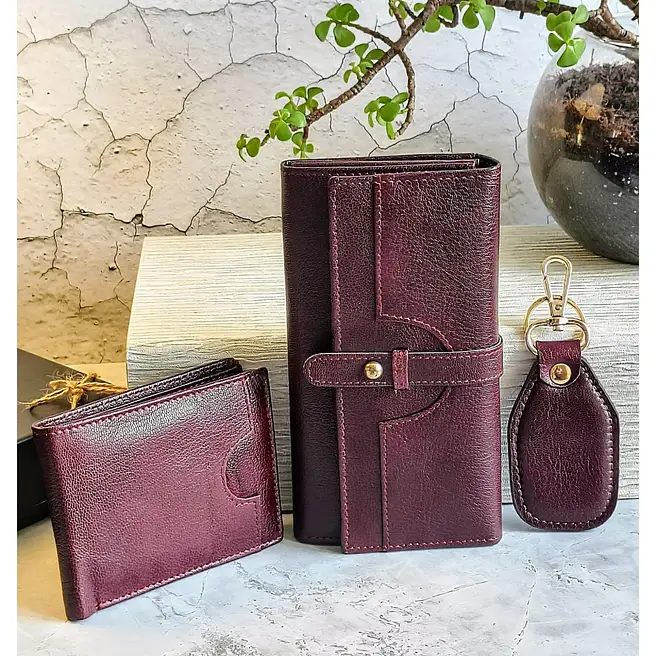 Brown Leather Wallet Duo
