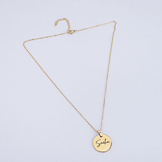 Buy/Send Elegant Charm Name Necklace- Gold Online- FNP