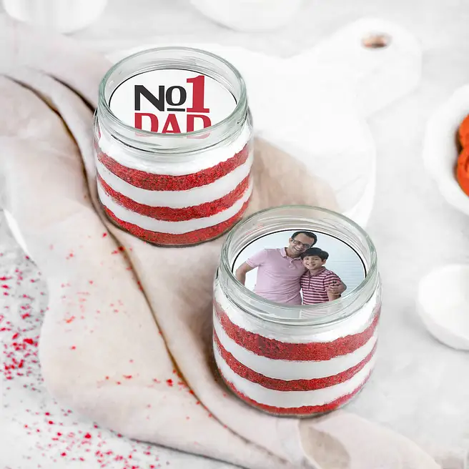 Heartfelt Red Velvet Jar Cake for Dad-P
