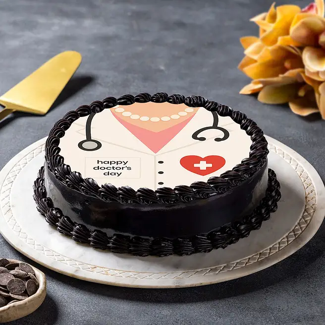 Heartfelt Doctors Day Chocolate Cake