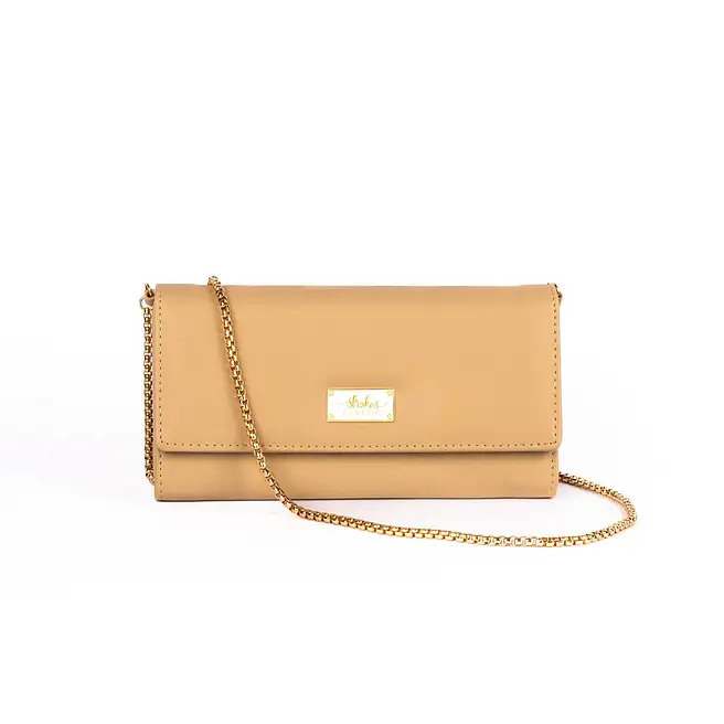 Classic Taupe Clutch Wallet cum Sling