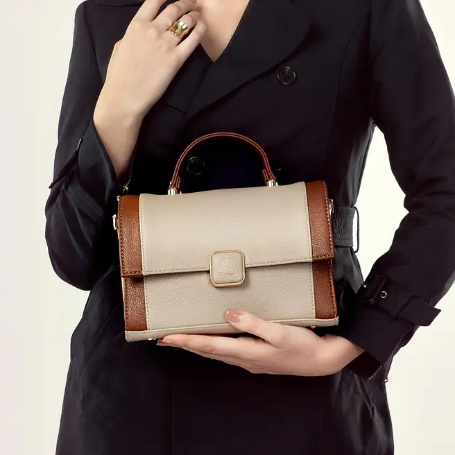 Walnut Creme Serena Handbag cum Sling Bag
