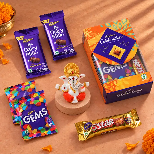 Diwali Blessings Ganesha Idol & Celebrations Delight