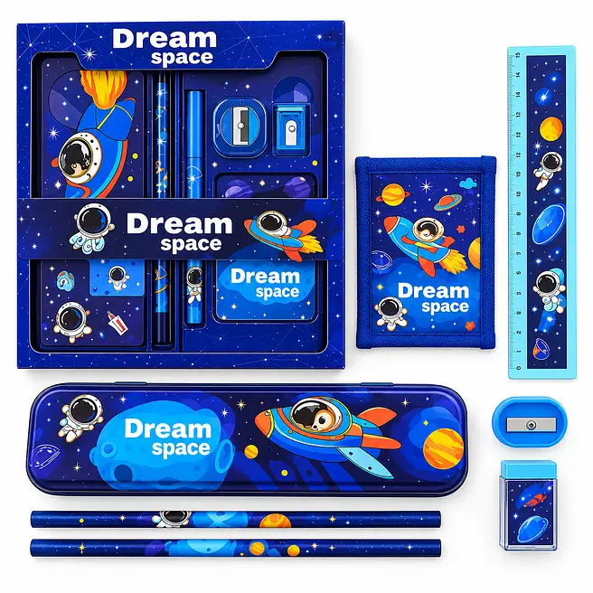Galactic Rakhi Stationery Gift Set for Kids