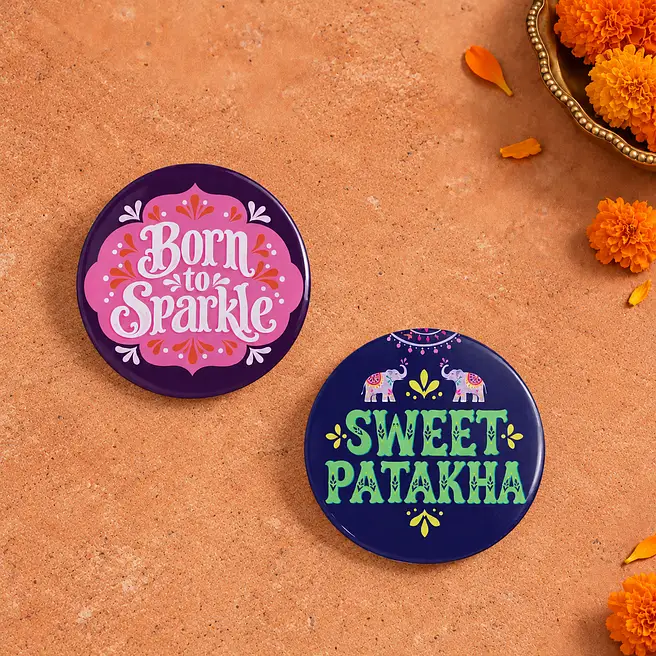 Diwali Duo Badge Magnet Set of 2
