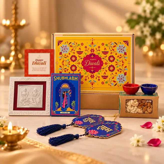 Shubh DiwaliLaxmi Ganesh Silver Frame