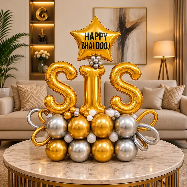 Happy Bhai Dooj Sis Balloon Bouquet