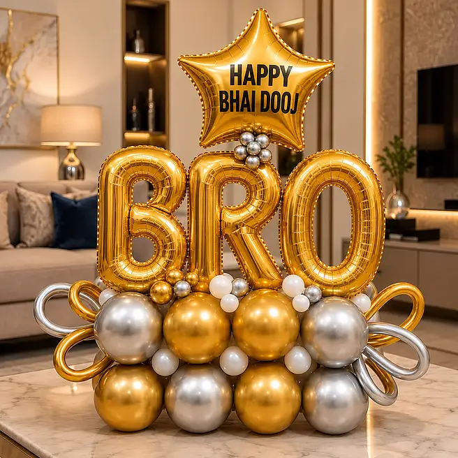 Happy Bhai Dooj Bro Balloon Bouquet