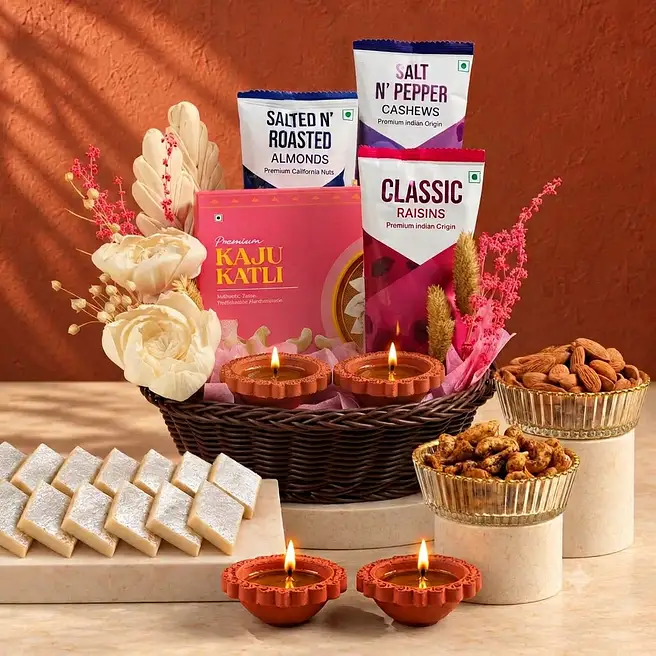 Festive Bloom Kaju Katli Hamper