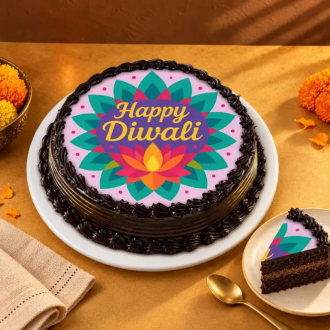 Happy Diwali Truffle Cake: 1 Kg