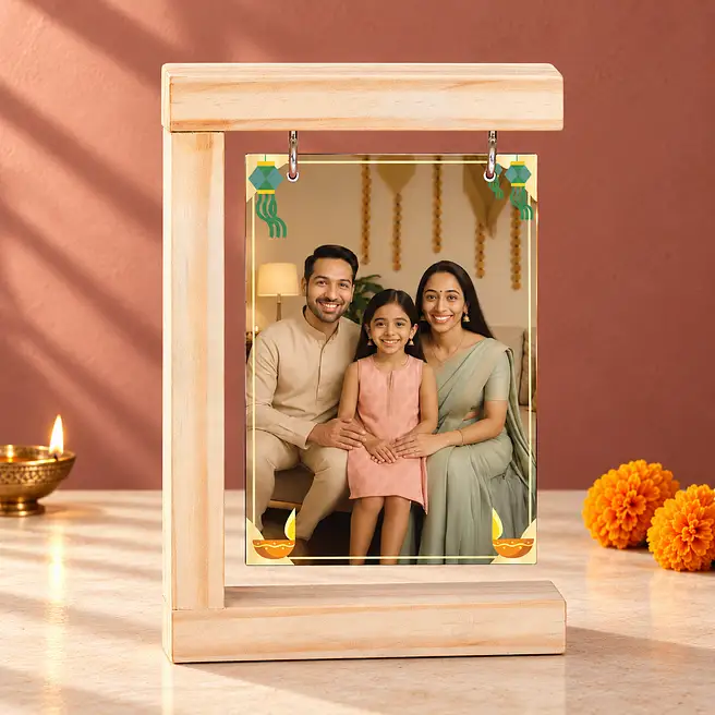 Elegant Diwali Wooden Frame