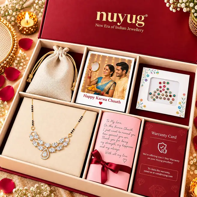 Nuyug Karwachauth Mangalsutra Necklace Set Gift Hamper