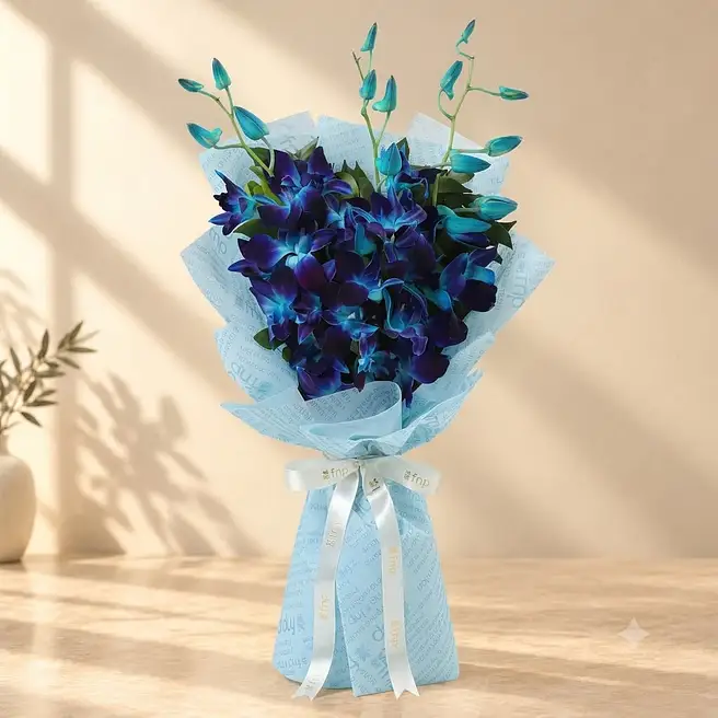 Vibrant Royal Blue Orchid Bouquet
