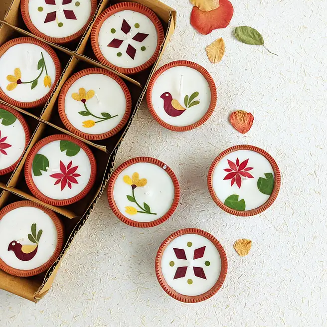 Diwali Summer Garden Soy 12 Diyas Pack of 2 boxes