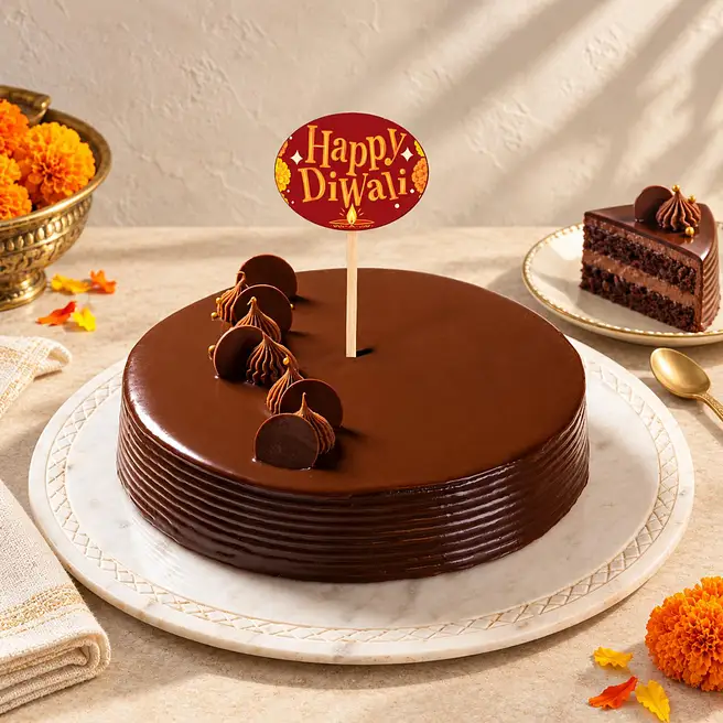 Diwali Chocolate Truffle Eggless Celebration Cake: 500 g
